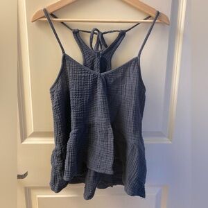 Gauzy Lovestitch Peplum Tank w/ Adjustable Straps